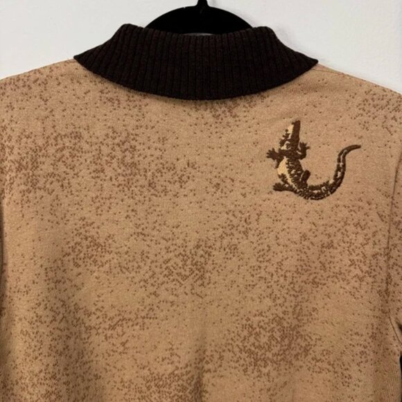 St. John Collection by Marie Gray Brown Knit Alligator Sweatshirt Size 6 - Picture 5 of 15